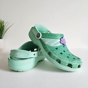 Crocs Disney The Little Mermaid Ariel Seashell Scales Clogs Aqua Green Junior 3